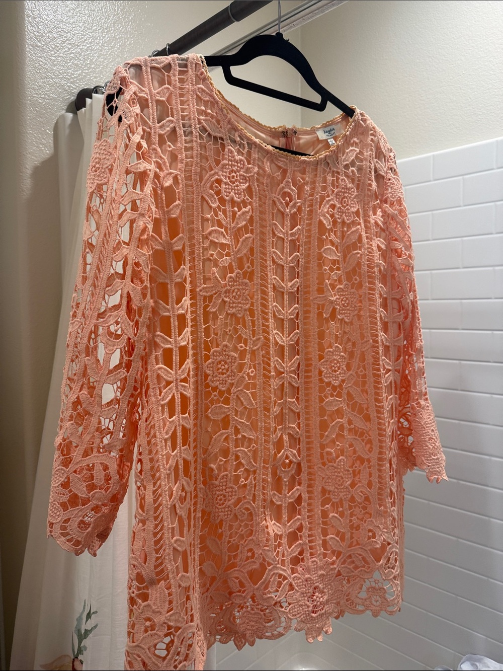 Hayden Peach Crochet Lace Blouse